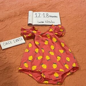 Okie Dokie Pink Lemon Romper